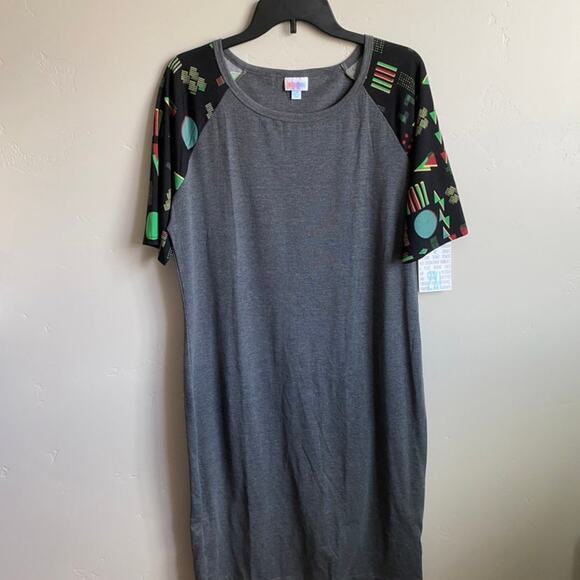 NWT Lularoe Gray Julia Raglan Pencil Dress- Size 2XL - Picture 4 of 9